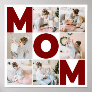 Röd & Vit 6 Fotosammanställning Mamma Poster