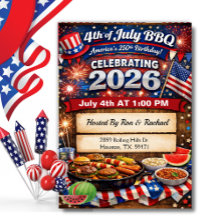 Röd Vit Amerikas 250-års 4:e juli grillfest