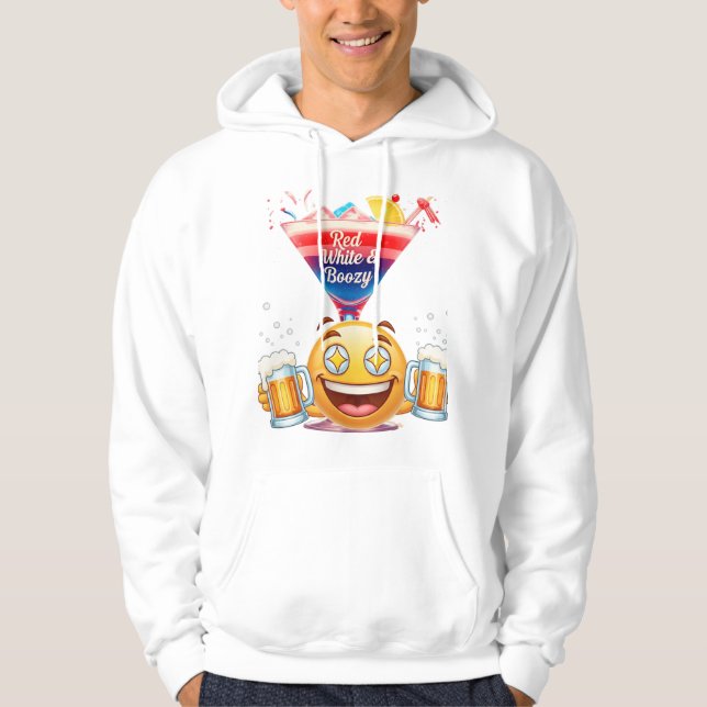 Röd Vit & Berusad: Den Ultimata Fjärde Juli-firand Hoodie (Framsida)