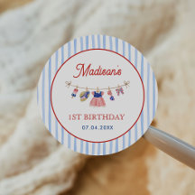 Röd, Vit & Blå 4:e Juli 1-års Födelsedag