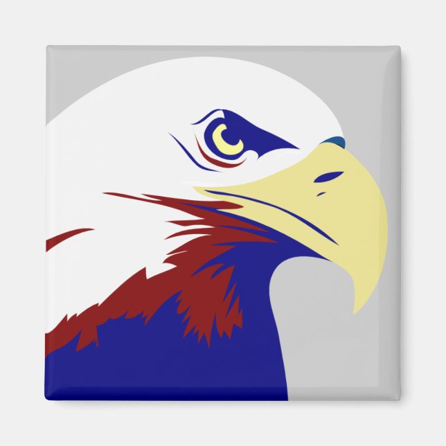 Röd, Vit & Blå Amerikansk Örn Magnet (Framsidan)