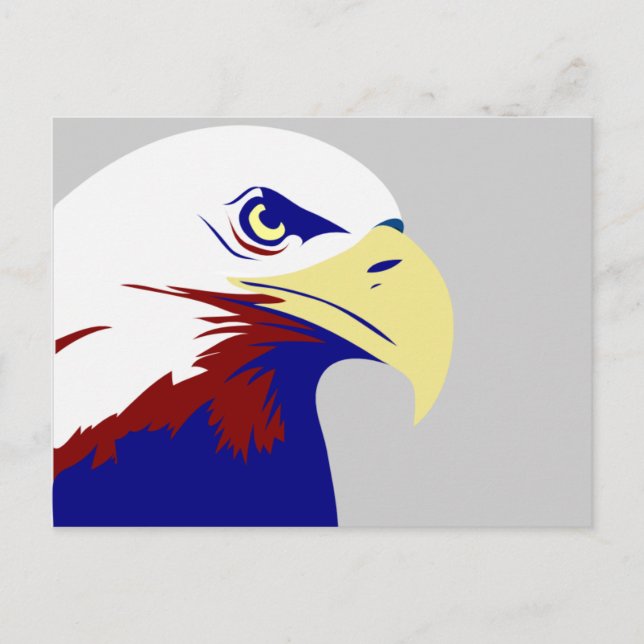 Röd, Vit & Blå Amerikansk Örn Vykort (Framsida)