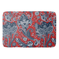 Röd Vit & Blå Blommig Paisley Bohemisk Boho