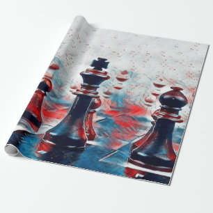 Röd, vit, blå Chess Delar Kung, drottning, biskop Presentpapper