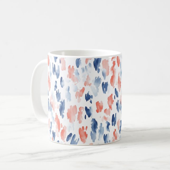 Röd Vit Blå Djurtryck Kaffemugg (Framsida vänster)