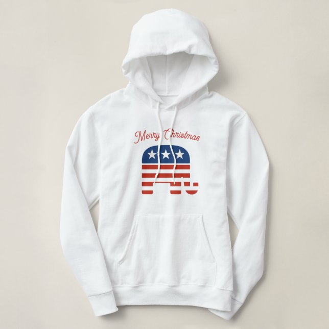 Röd Vit Blå Elefant Med Vita Stjärnor Present  T Shirt (Design framsida)