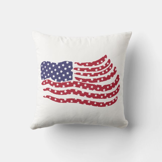 Röd Vit Blå Flagga Design Fyrkantig Kastkudde Kudde (Baksida)