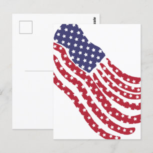 Röd Vit Blå Flagga Design vykort