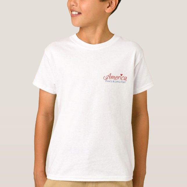 Röd, vit, blå, flagga, stjärnor, pilar, 4:e juli t shirt (Framsida)