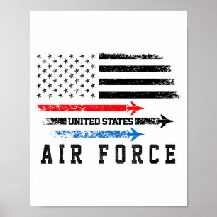 Röd Vit Blå Flygvapnet Överflygning Stolt Amerikan Poster