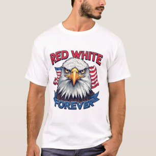 Röd Vit & Blå För Evigt Amerikansk Flagga Patrioti T Shirt