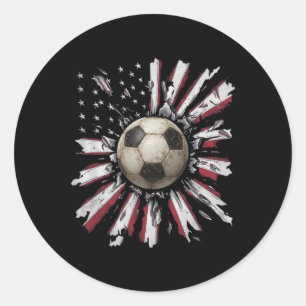 Röd-vit-blå Fotboll Ll Explosion Grunge Gatu S Runt Klistermärke