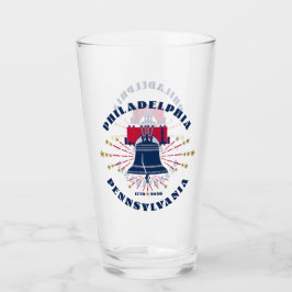 Röd Vit Blå Frihetsklockan Patriotisk Glas Kopp