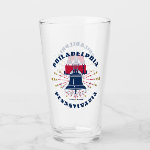 Röd Vit Blå Frihetsklockan Patriotisk Glas Kopp