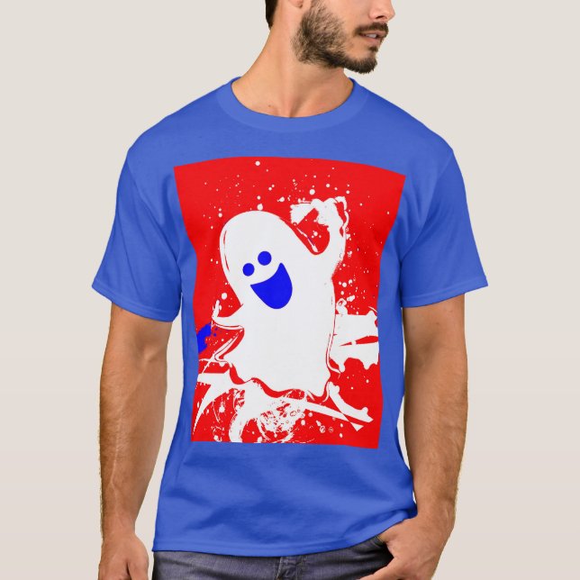 Röd Vit Blå Gabbie Spöket  T Shirt (Framsida)