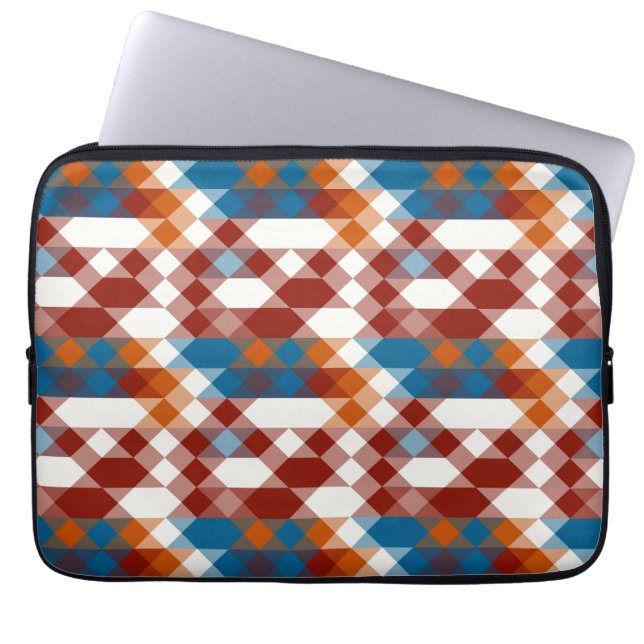 röd vit blå och orange geometrisk laptop fodral (Framsidan)