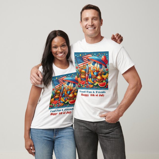 Röd Vit Blå Patriotisk 4:e Juli  T Shirt (Unisex)