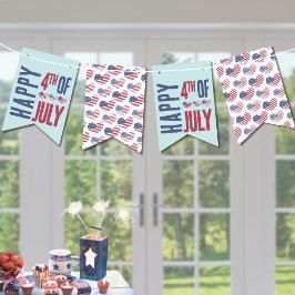 Röd Vit Blå Patriotisk Amerikansk Flagga 4:e Juli
