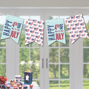 Röd Vit Blå Patriotisk Amerikansk Flagga 4:e Juli