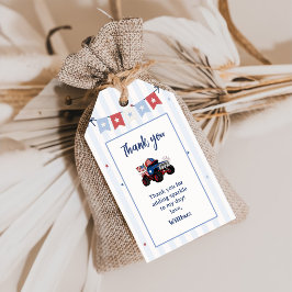 Röd Vit & Blå Patriotisk Födelsedag Presentetikett