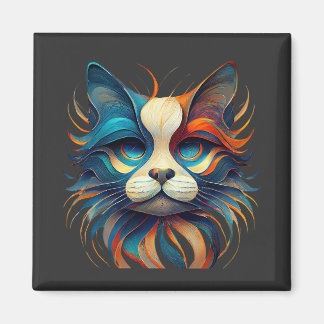 Röd Vit & Blå Patriotisk Katt Magnet