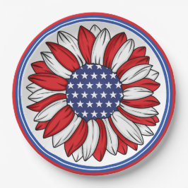 Röd, vit, blå patriotisk solros