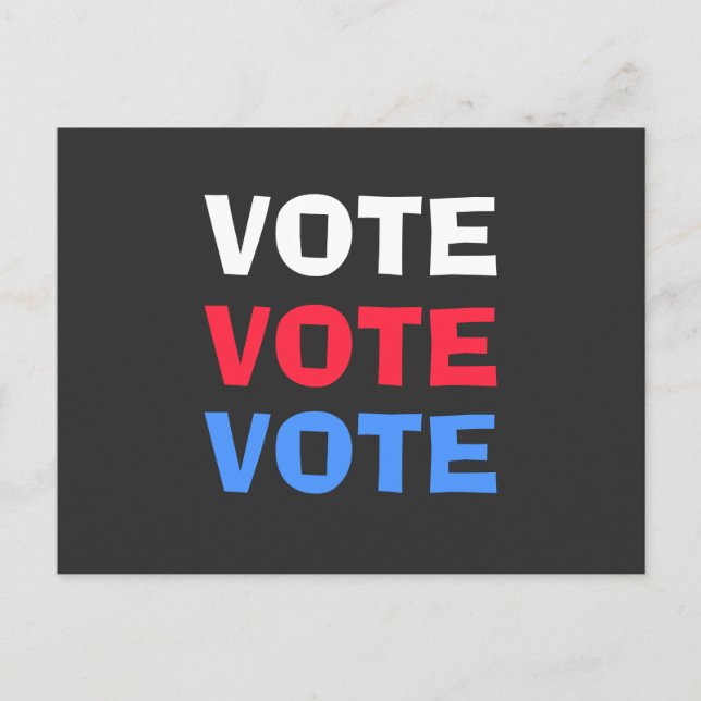 Röd Vit Blå Politisk Röst Val Kampanj Vykort (Framsida)