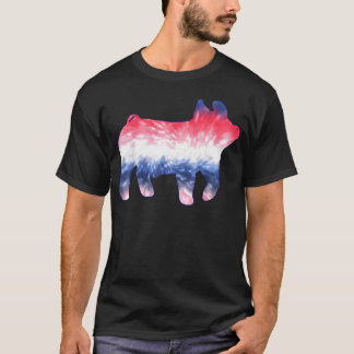 Röd Vit Blå Show Gris Tie Dye 4:e Juli Gris T Shirt