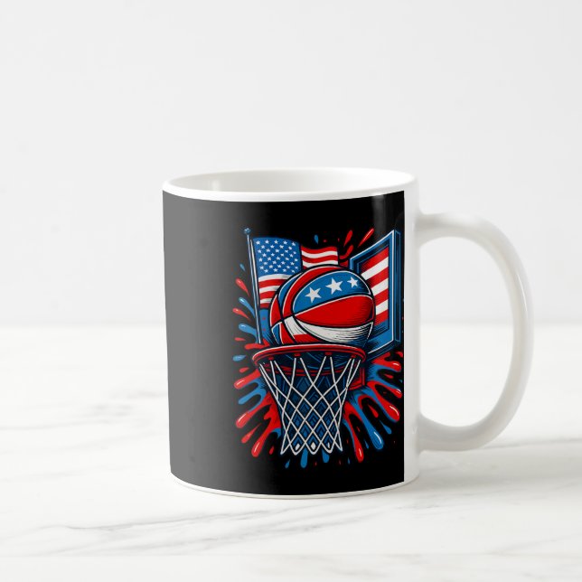 Röd Vit Blå Sketll Färg Splash Usa Flagga Sketll Kaffemugg (Höger)