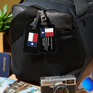 Röd Vit Blå Texas Flagga Texan Personlig Bagagebricka