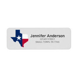 Röd Vit Blå Texas Statsflagga 4:e Juli Etikett Returadress Etikett