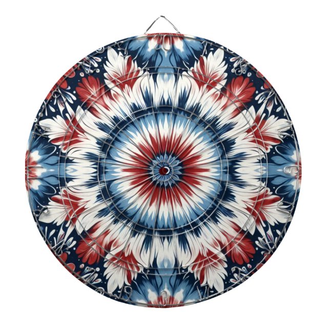Röd, Vit & Blå Tie-dye Darttavla (Framsidan)