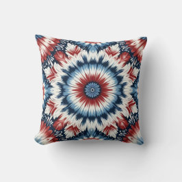 Röd, Vit & Blå Tie-dye Kudde