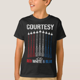 Röd Vit Blå Usa Flagga Jaktplan 4:e Juli T Shirt
