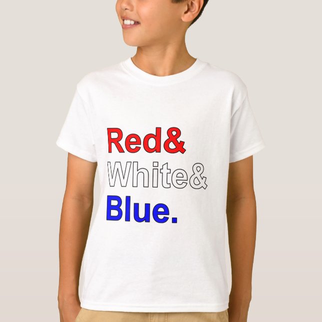 Röd Vit Blå | USA-flaggans färger T Shirt (Framsida)
