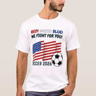 Röd Vit Blå – USA Fotbollsfan 2026 T-Shirt