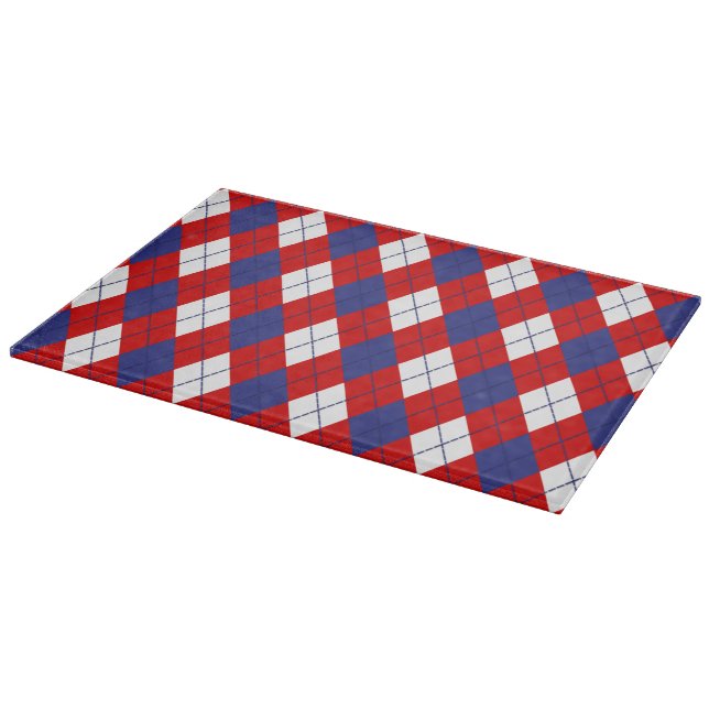 Röd,Vit,Blått Argyle 1 GLAS-SKÄRM (Hörn)