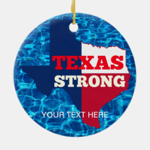 Röd, vit & blått "starka Texas ", Julgransprydnad Keramik