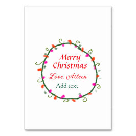 röd vit blommigt vattenfärgsutandning god jul bordsnummer