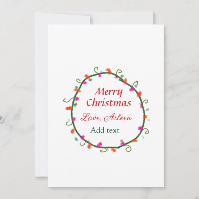 röd vit blommigt vattenfärgsutandning god jul inbjudningar (Framsida)