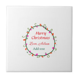 röd vit blommigt vattenfärgsutandning god jul kakelplatta