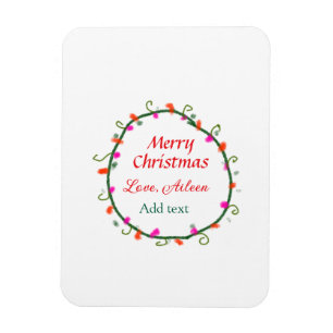 röd vit blommigt vattenfärgsutandning god jul magnet