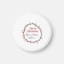 röd vit blommigt vattenfärgsutandning god jul magnet