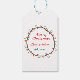 röd vit blommigt vattenfärgsutandning god jul presentetikett