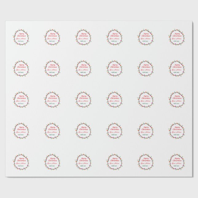 röd vit blommigt vattenfärgsutandning god jul presentpapper (Platt)