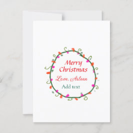 röd vit blommigt vattenfärgsutandning god jul vykort