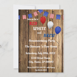 Röd, Vit & Brew Invitation till husvärmningsparty Inbjudningar