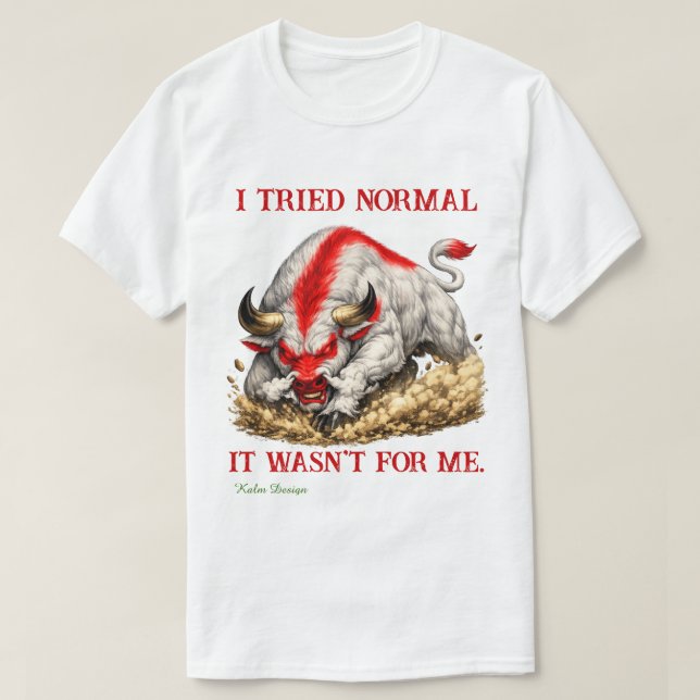 Röd & Vit Bull  T Shirt (Design framsida)