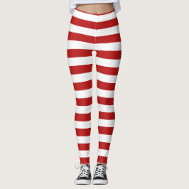 röd vit candy cane rand christmas mönster leggings