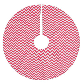 Röd & Vit Chevron - Julgran duk Julgransmatta Borstad Polyester